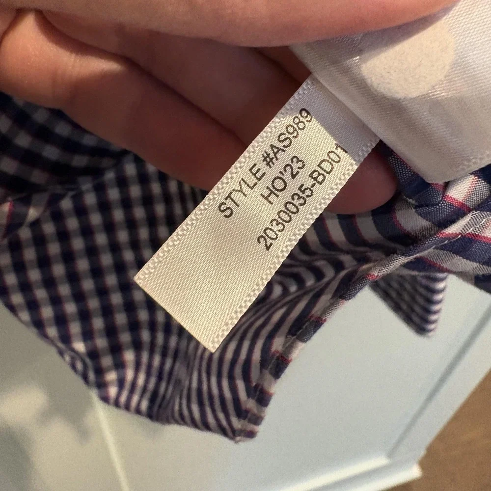 J.Crew Shirt Mens XL Extra‎ Large Blue Gingham Check Performance Slim AS989